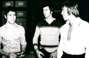 Bob Wall with Bruce Lee and Chuck Norris.