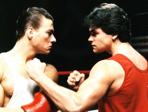 Jean-Claude Van Damme and Kurt McKinney in "No Retreat, No Surrender"