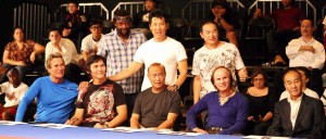 photo from "The Underdogs," featuring Philip Rhee, Richard Norton, Don “The Dragon” Wilson, Danny Inosanto, Benny “The Jet” Urquidez, James Lew and Grand Master Jun Chong. 