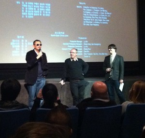 Wong Kar Wai, Philippe Le Sourd and an LA Times reporter.
