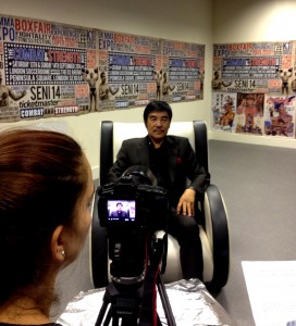 Preparing Hwang Jang Lee for the media.